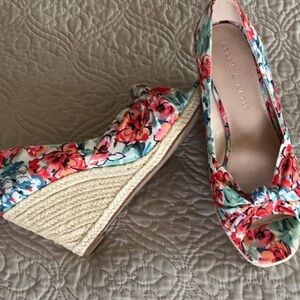 Kelly & Katie Red and Pink Wedge Espadrilles